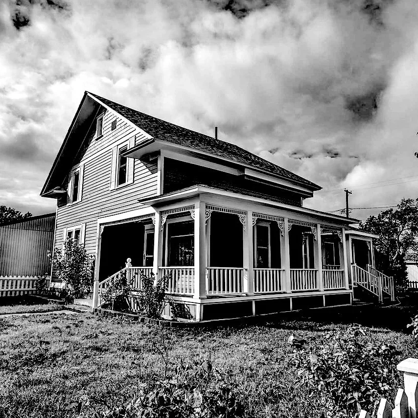 Rustic home with a porch
